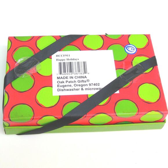 Oak Patch Gifts Christmas Dish Happy Holidays Tree Tidbit Soap Dish Candy Nuts - Picture 2 of 3